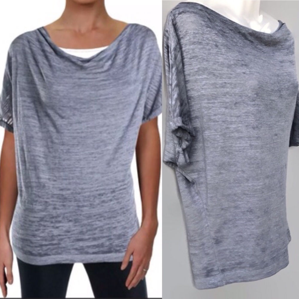 Free People Astrid Boat Neck Tee Shirt, Medium